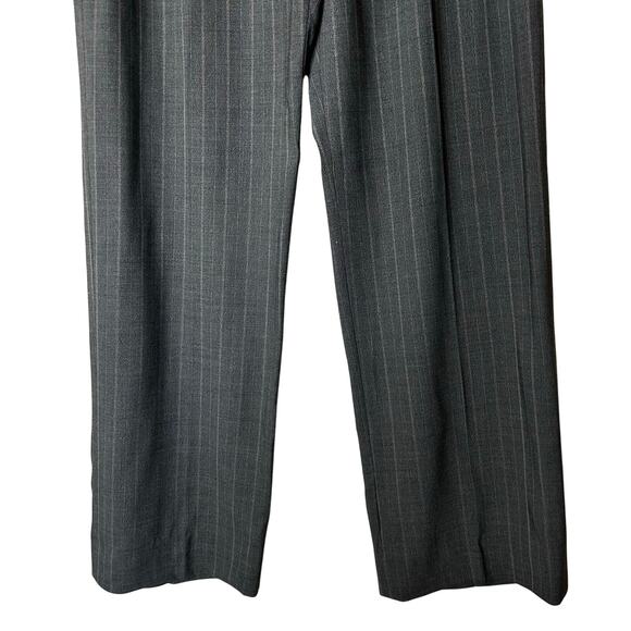 Max Mara Pants Wool Trousers Size 10 Gray Beige Pinstripes Designer Career - Picture 3 of 7